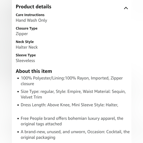 NWT Free People Film Noir Dress - Picture 8 of 9